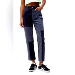 Pacsun Eco Two Tone Black High Waisted Straight Leg Jeans